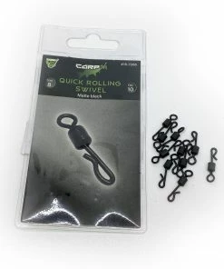 Carp ON 10pk Matte Black Quick Rolling Swivels Size 8
