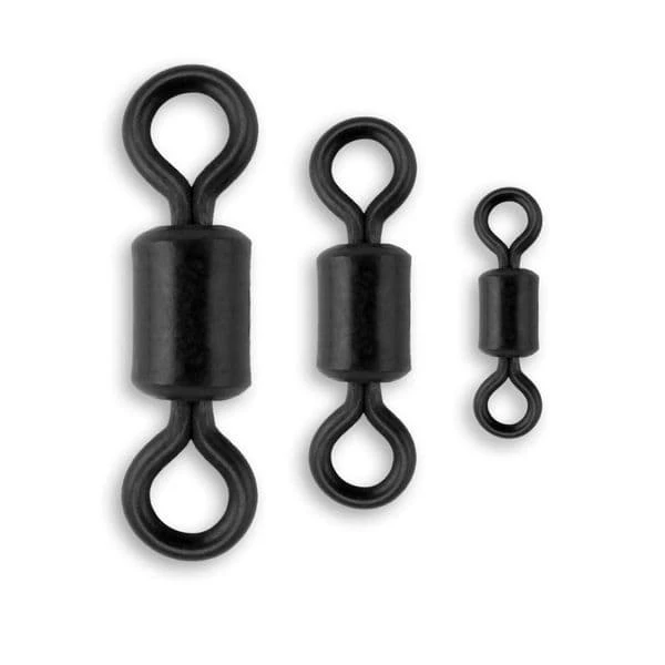 Carp ON Matte Black Rolling Swivels 20pk 1 Carp ON Matte Black Rolling Swivels 20pk