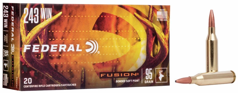 Federal .243 95 Grain Fusion Bonded Soft Point (20 Box) 1 Federal .243 95 Grain Fusion Bonded Soft Point (20 Box)