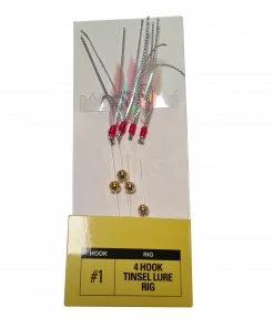 Fisheagle 4-Hook Tinsel Lure Rig Size 1