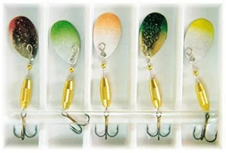 Lineaeffe 5 Assorted Coloured 2.5g Trout Spinners 1 Lineaeffe 5 Assorted Coloured 2.5g Trout Spinners