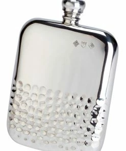 Bisley Half Hammered Kidney Pewter Flask