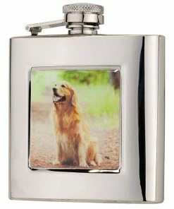 Bisley 6oz Square Retriever Flask in Presentation Box