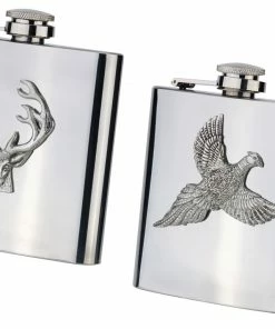 Bisley 170ml Stainless Hip Flask with Pewter