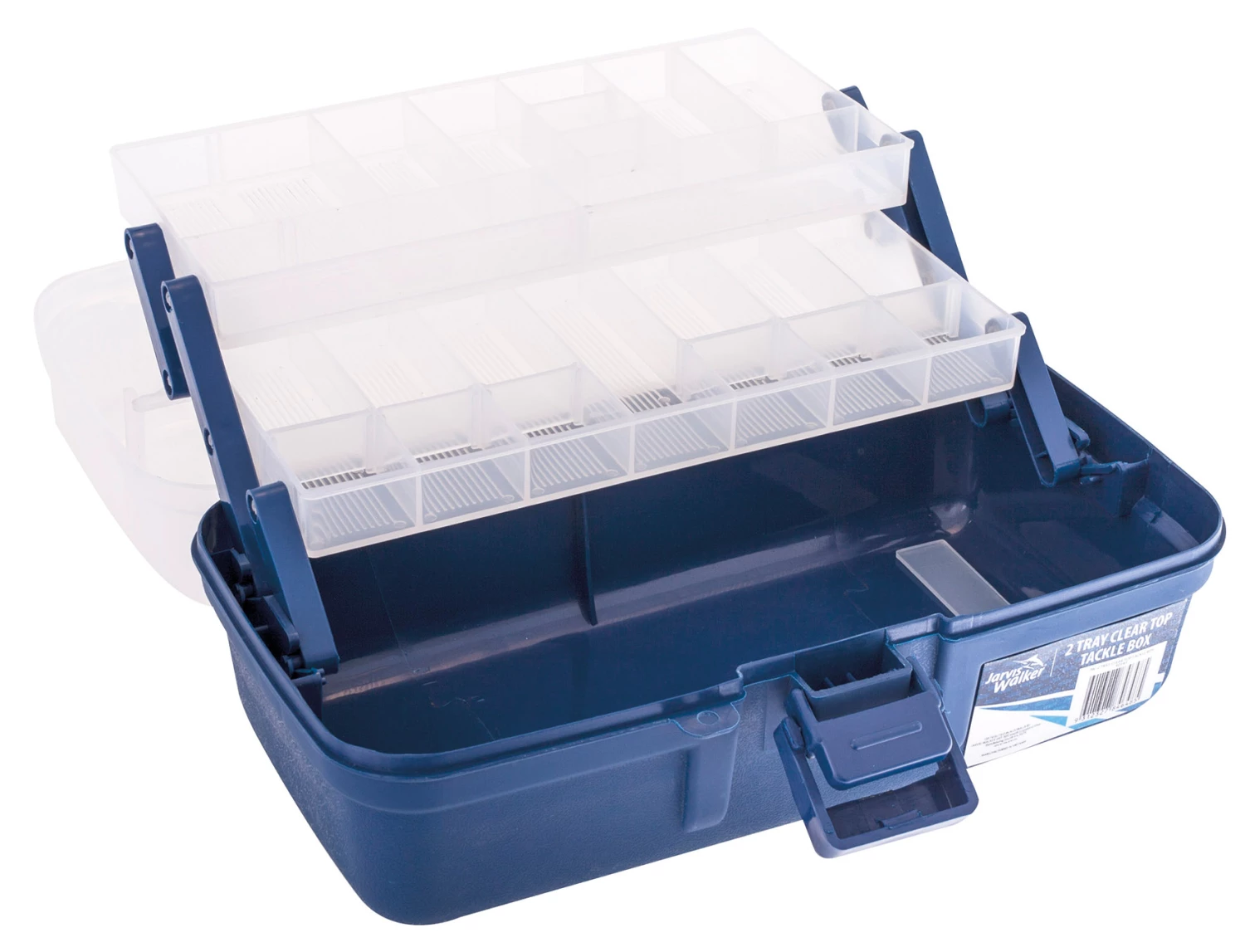 Jarvis Walker Access Deluxe Tackle Box 2 Tray Blue/Clear 1 Jarvis Walker Access Deluxe Tackle Box 2 Tray Blue/Clear