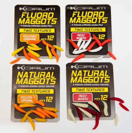Korum Imitation Maggots - Natural and Fluro 1 Korum Imitation Maggots - Natural and Fluro