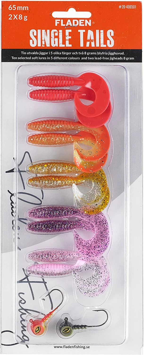 Fladen Assorted Curly Tails with Jigheads 2 Fladen Assorted Curly Tails with Jigheads - Image 2