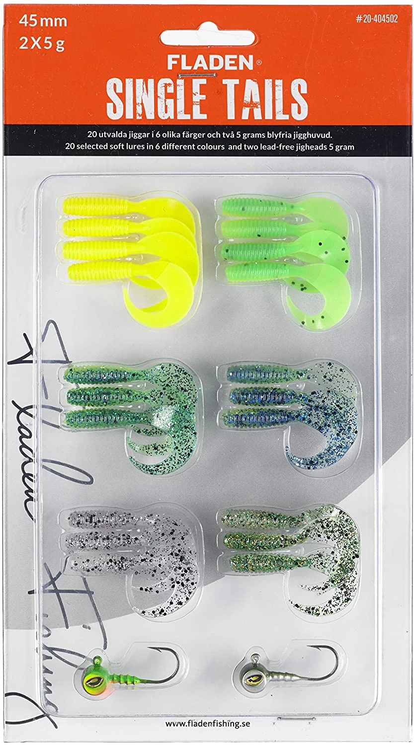 Fladen Assorted Curly Tails with Jigheads 1 Fladen Assorted Curly Tails with Jigheads