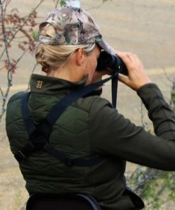 Mjoelner Binocular Carrying Harness Black Webbing/Leather -Glasgow Angling binocular20carrying20harness20black20webbing leather20in20use