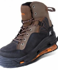 Korkers Buckskin OmniTrax Interchangeable Sole Wading Boots -Glasgow Angling buckskin wading boot left view