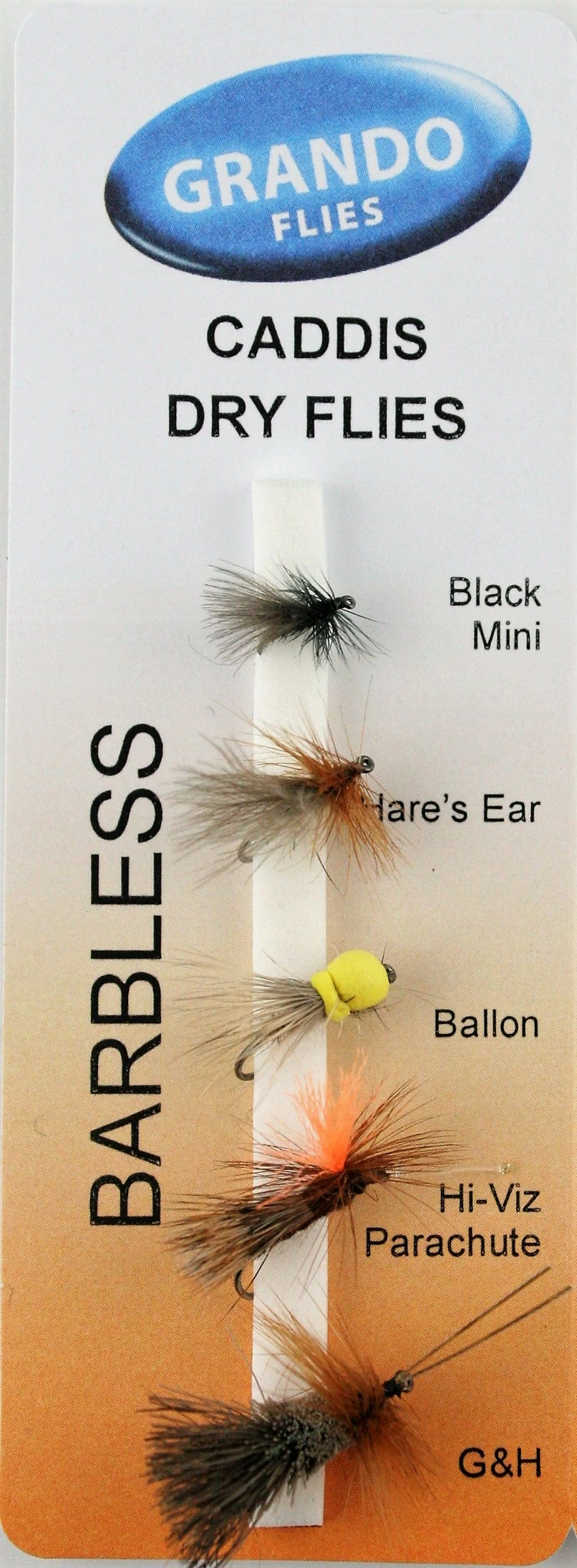 Grando Flies Caddis Dry Fly Barbless 1 Grando Flies Caddis Dry Fly Barbless