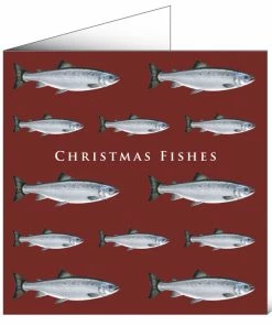 Mayfly Art Christmas Fishes Greetings Card