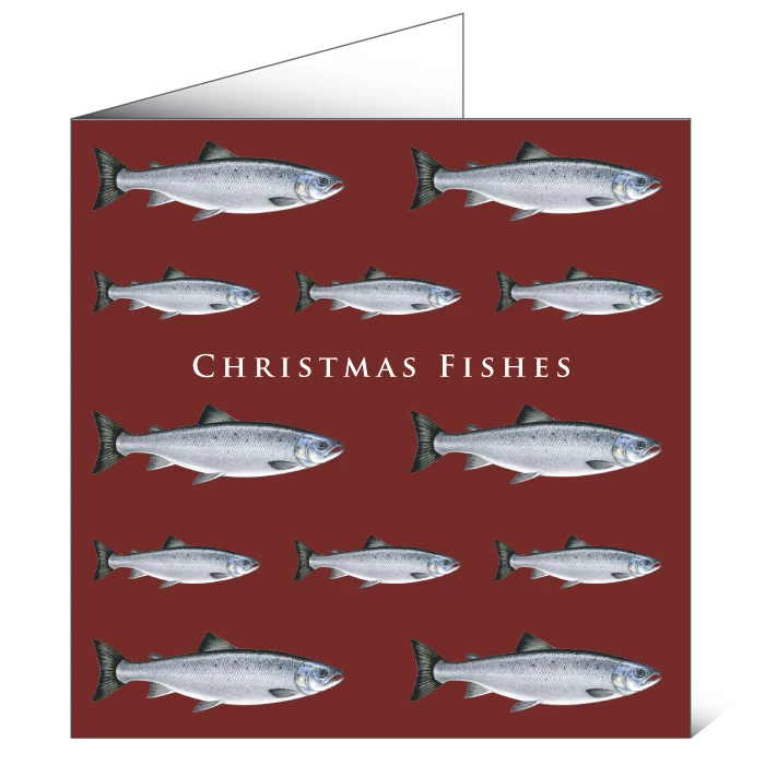 Mayfly Art Christmas Fishes Greetings Card 1 Mayfly Art Christmas Fishes Greetings Card