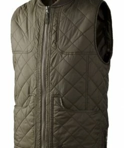 Seeland Cottage Quilt Waistcoat Black Olive