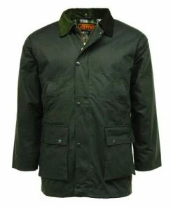 Game Waxed Cotton Padded Jacket Olive