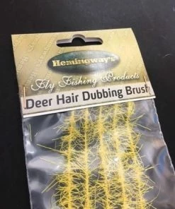 Hemingway Dubbing Brush - Deer Hair -Glasgow Angling dubbing brush deer hair yellow