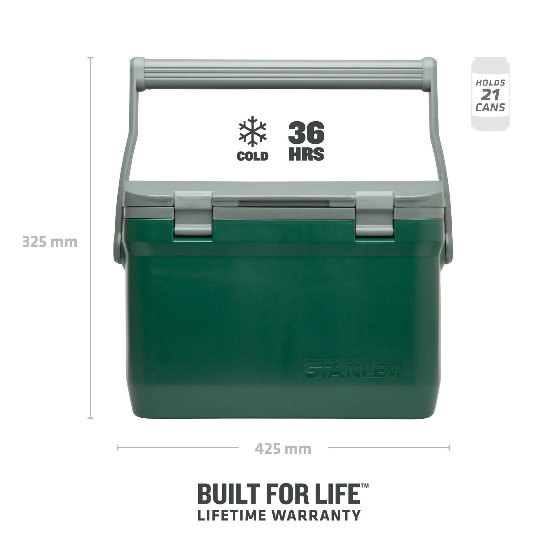 Stanley Easy Carry Outdoor Cooler 15.1L Green 3 Stanley Easy Carry Outdoor Cooler 15.1L Green - Image 3