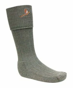 Bisley Embroidered Pheasant Stockings Tweed