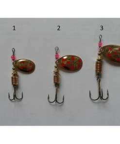 Heron Fario Trout Hunter Spinner -Glasgow Angling fario trout hunter spinner gold20red20spots