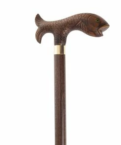 Classic Canes Brown Fish Hardwood Cane -Glasgow Angling fish brown hardwwod shaft 3