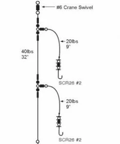 Cox & Rawle Flounder Estuary Rig (2-Hook Flapper Rig) SCR26 Sz2