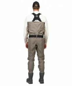 Simms G4Z Breathable Chest Waders Bootfoot Vibram Greystone -Glasgow Angling g4z bootfoot vibram greystone back