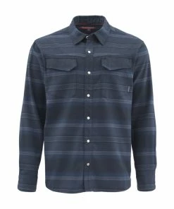 Simms Gallatin Flannel -Glasgow Angling gallatin flannel admiral blue stripe