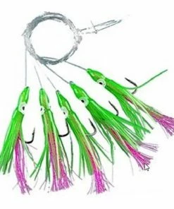 Fladen Green Pink Muppet Sea Rig - 5 Hook Size 3/0