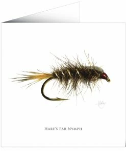 Mayfly Art Hare's Ear Nymph Greetings Card
