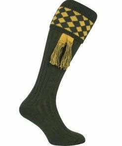 Jack Pyke Harlequin Shooting Socks Green/Gold