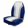 Waveline Highback Folding Boat Seat Grey/Blue/White Fittings