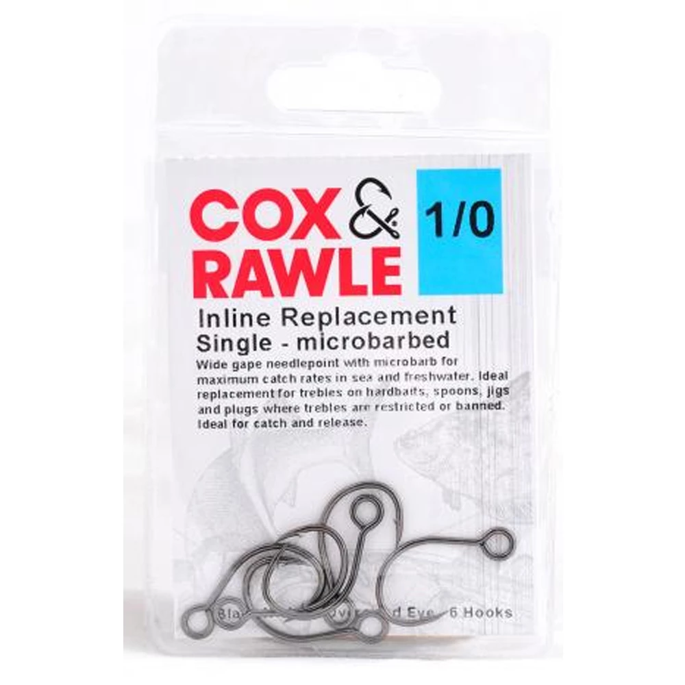 Cox & Rawle Inline Lure Replacement Single Barbed Hook 2 Cox & Rawle Inline Lure Replacement Single Barbed Hook - Image 2