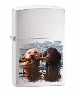 Zippo Labrador Brushed Chrome Lighter