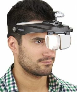 Carson LED Lighted Head Visor Magnifier with Lens Set -Glasgow Angling led lighted head visor magnifier with lens set 1 5x 2x 2 5x 3x c