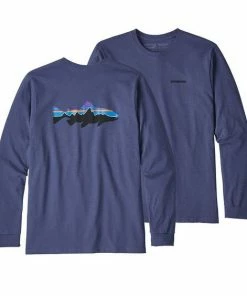 Patagonia M's Long Sleeve Fitz Roy Trout Responsibili-Tee 9 Patagonia M's Long Sleeve Fitz Roy Trout Responsibili-Tee -Glasgow Angling m s l s fitz roy trout responsibili tee new navy