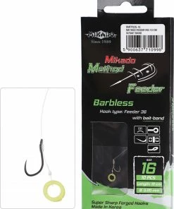 Mikado Method Feeder Rig - With Rubber - Barbless Hook 8pc