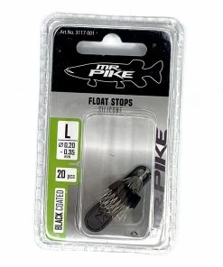 Quantum Mr. Pike Float Stops Silicone L Black 20pc