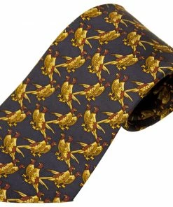 Bisley Solid Blue Pheasants Silk Tie