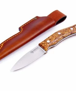 Casstrom No10 Flat Grind Swedish Forest Sheath Knife Stabilised Birch Handle(10cm 14c28n Stainless blade)