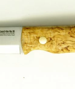Casstrom No10 Swedish Forest Sheath Knife Curly Birch Handle (10cm K720 Carbon Blade) -Glasgow Angling no10 swedish forest sheath birch3
