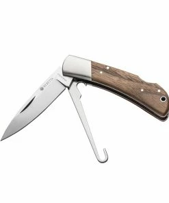 Beretta Nyala Folding Two Blade Knife Walnut/Orange G10 75mm Blade