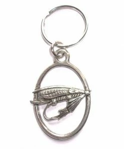 Just Fish Pewter Keyring Large Fly