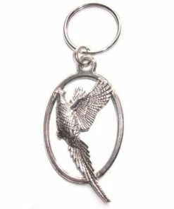Just Fish Pewter Keyring Rising Pheasant