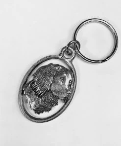 Just Fish Pewter Keyring Spaniel's Head
