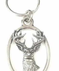 Just Fish Pewter Keyring Stag's Head