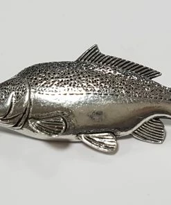 Just Fish Pewter Pin Leather Carp