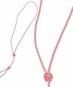 Bisley Pink Plaited Leather Lanyard