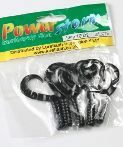 Lureflash Powerstorm Double Tail Rubber Worm 5pc -Glasgow Angling powerstorm double tail rubber worm 5pc black scaled