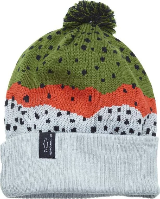 Rep Your Water Rainbow Trout Skin Knit Hat Beanie 1 Rep Your Water Rainbow Trout Skin Knit Hat Beanie