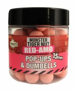 Dynamite Baits Red-AMO Fluro Pink Pop-ups & Dumbells -Glasgow Angling red amo fluro pink pop ups dumbells 15mm